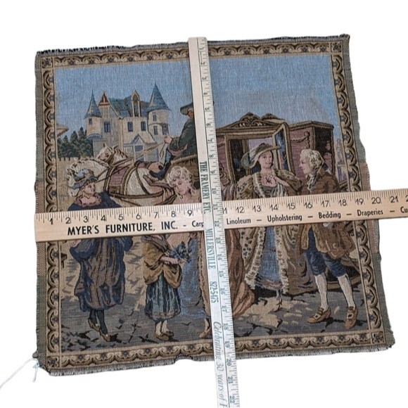 French tapestry wall woven romantic farmhouse carriage - Picture 3 of 7